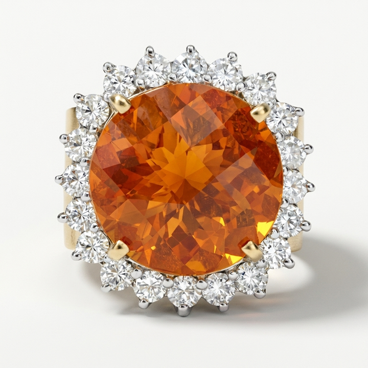 Mexican Opal & Diamond Yellow Gold Ring