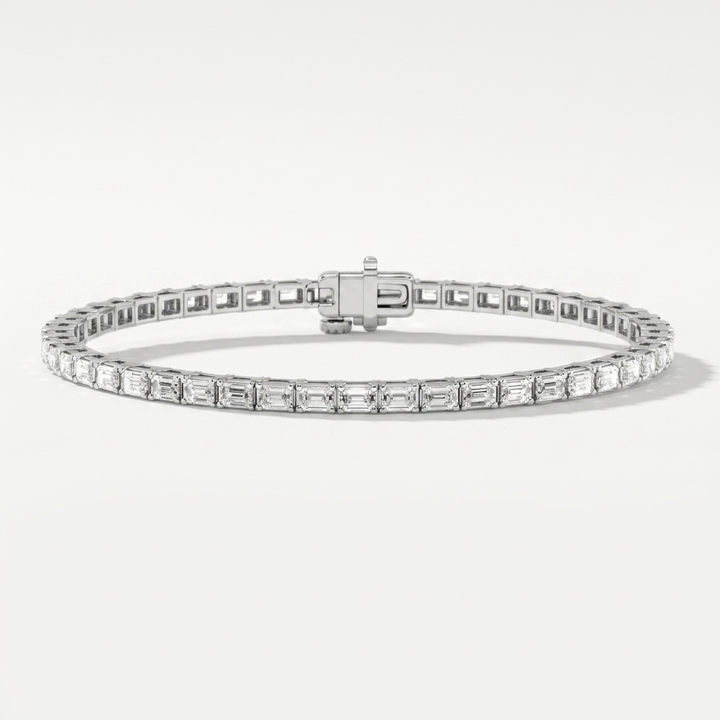6.00ctw Emerald Cut Diamond 14kt White Gold Bracelet