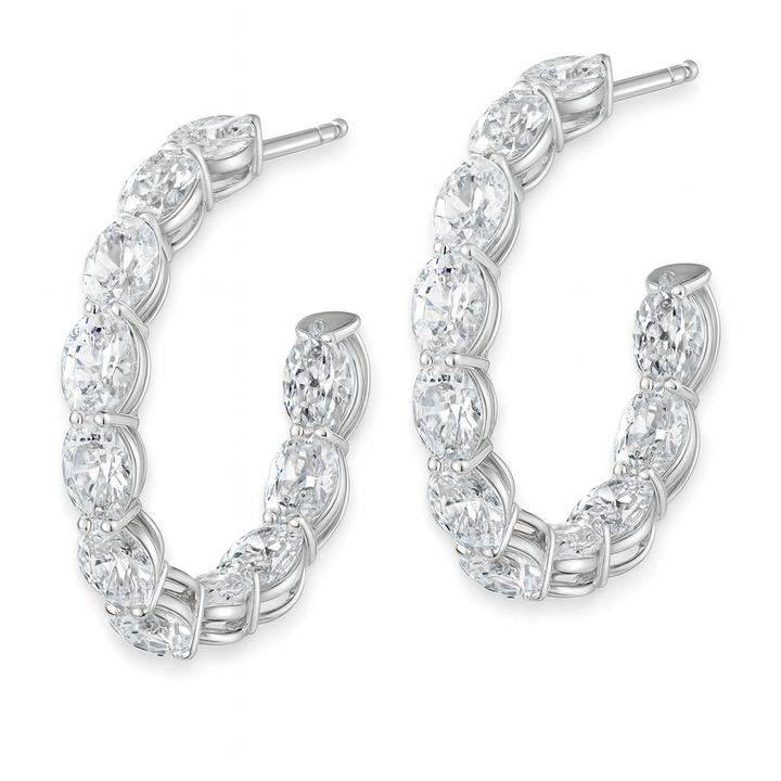 6.00ctw Lab Grown Oval Diamond Inside Out Hoops