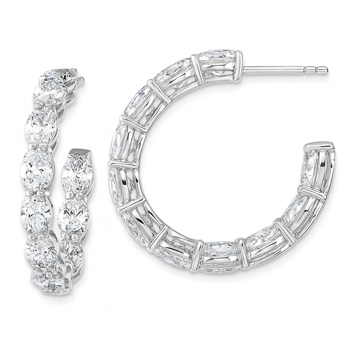 6.00ctw Lab Grown Oval Diamond Inside Out Hoops