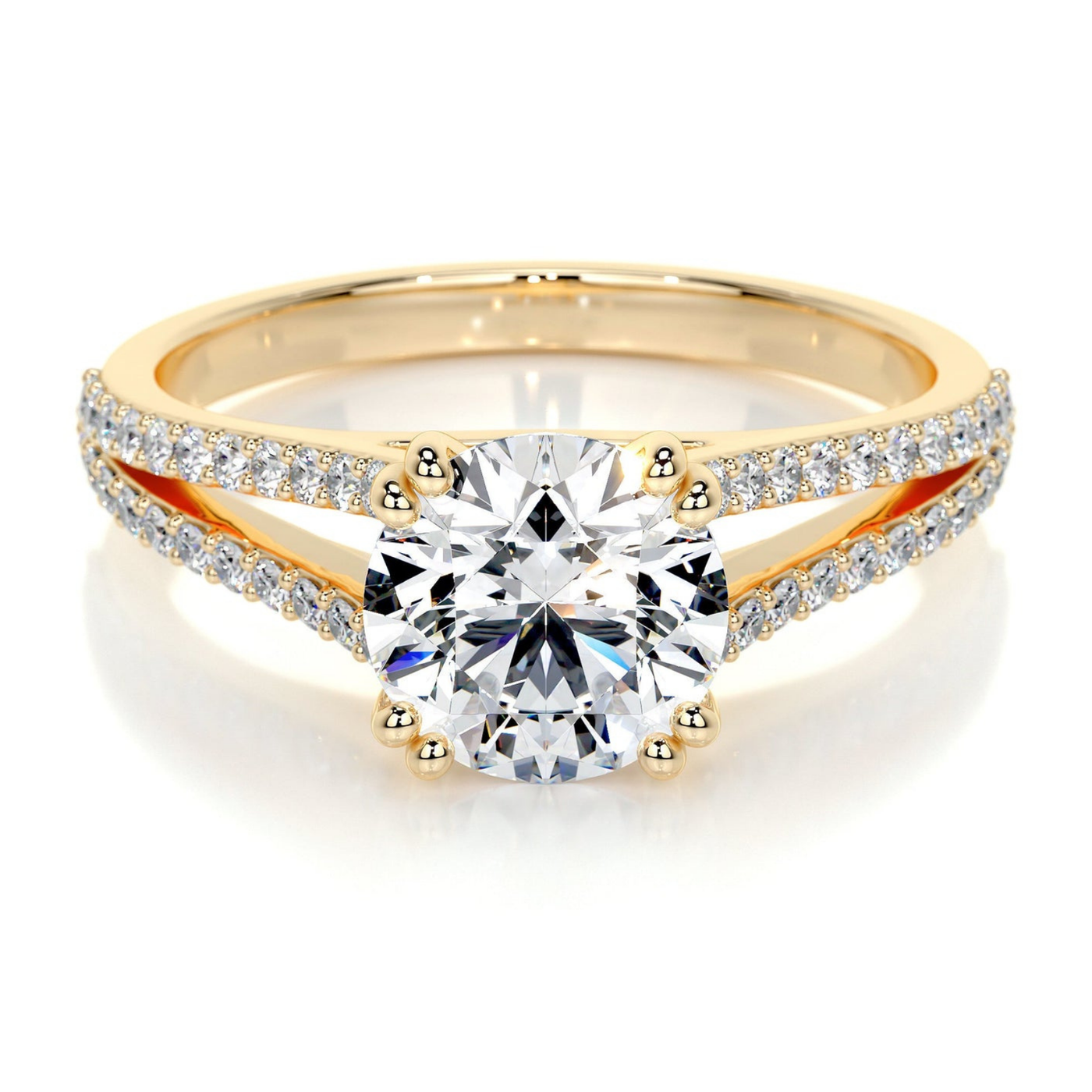 Split - Round Engagement Ring