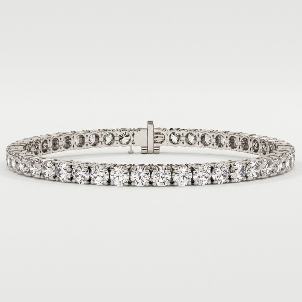 8.30ctw Round Diamond White Gold Bracelet