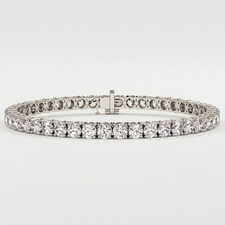 8.30ctw Round Diamond White Gold Bracelet