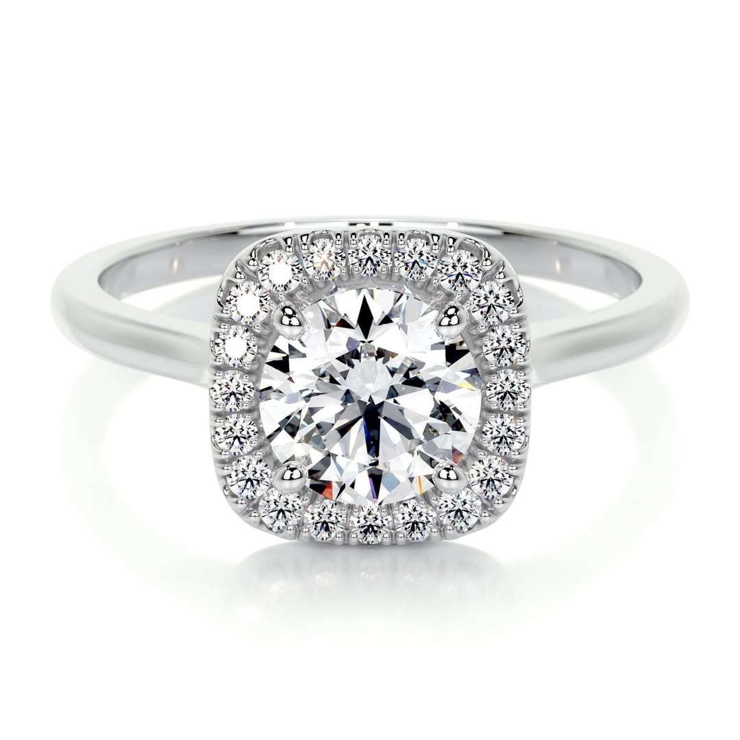 Cushion Halo - Round Engagement Ring