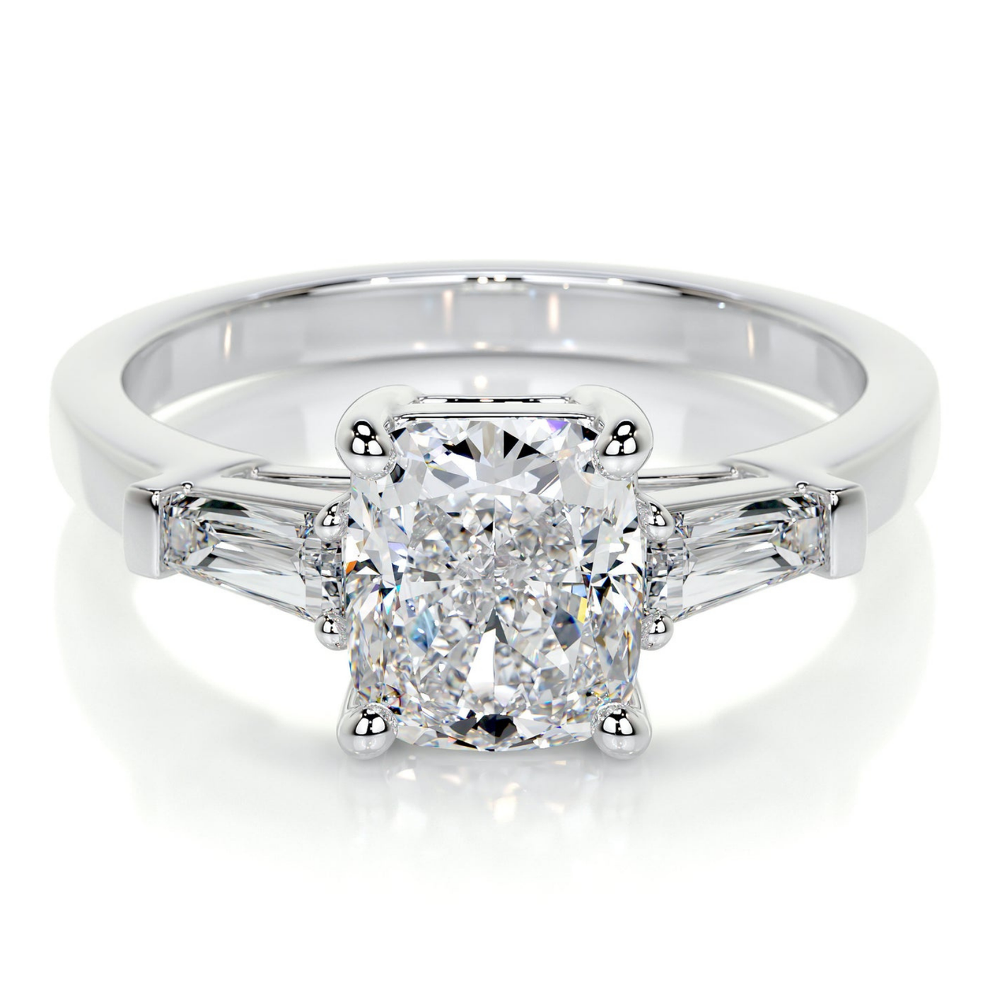 3 Stone - Cushion & Baguette Engagement Ring