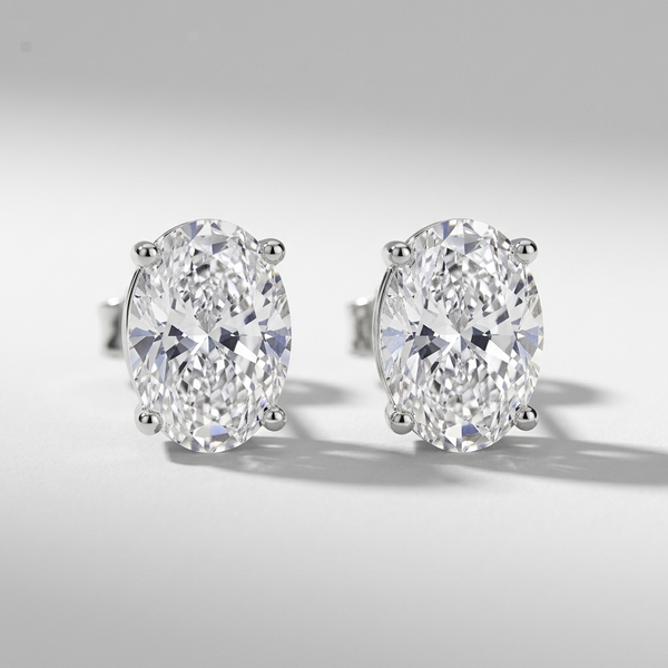4.00ctw Oval Diamond Lab Grown Stud Earrings