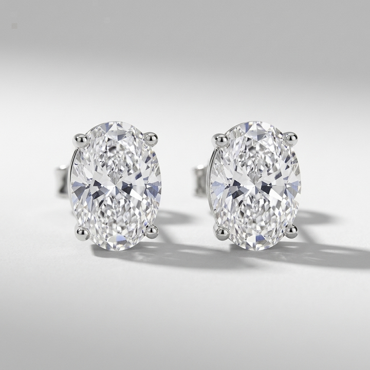 4.00ctw Oval Diamond Lab Grown Stud Earrings