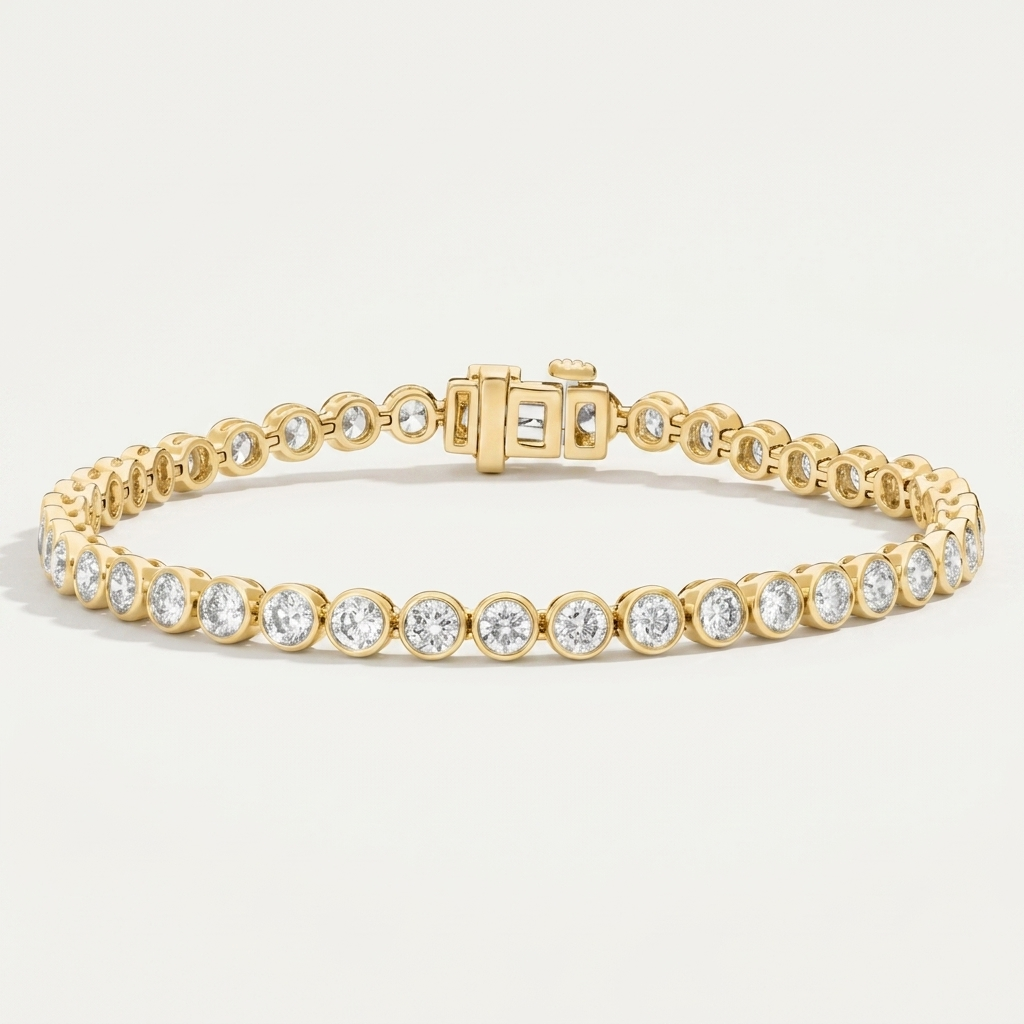 5.00ctw Round Lab Grown Diamond Bezel Set Bracelet