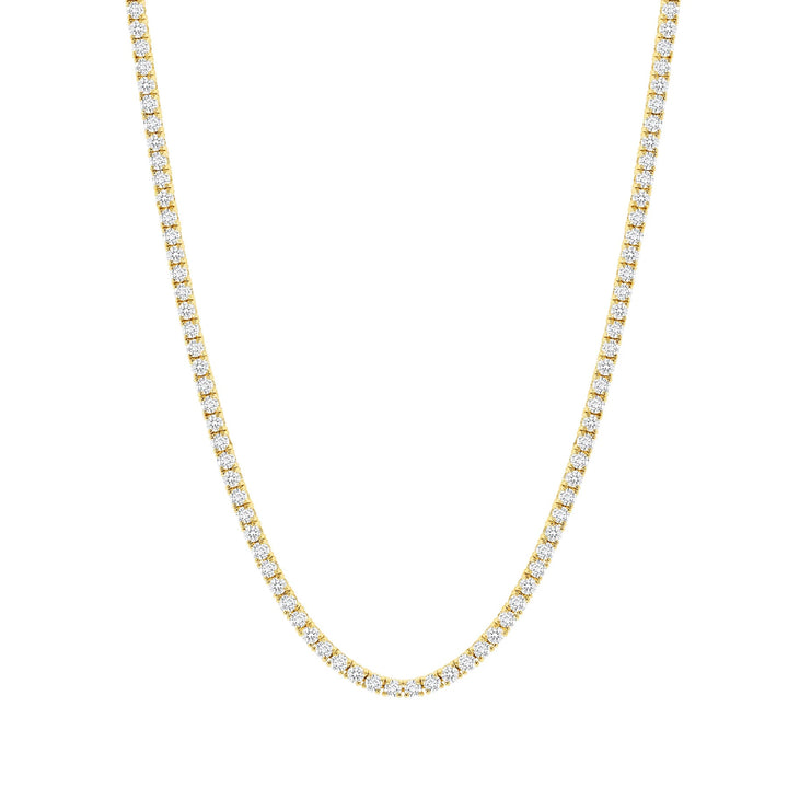 9ctw Diamond Lab Grown Tennis Yellow Gold Necklace