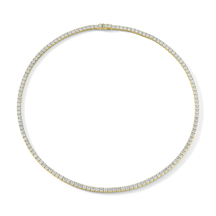 9ctw Diamond Lab Grown Tennis Yellow Gold Necklace