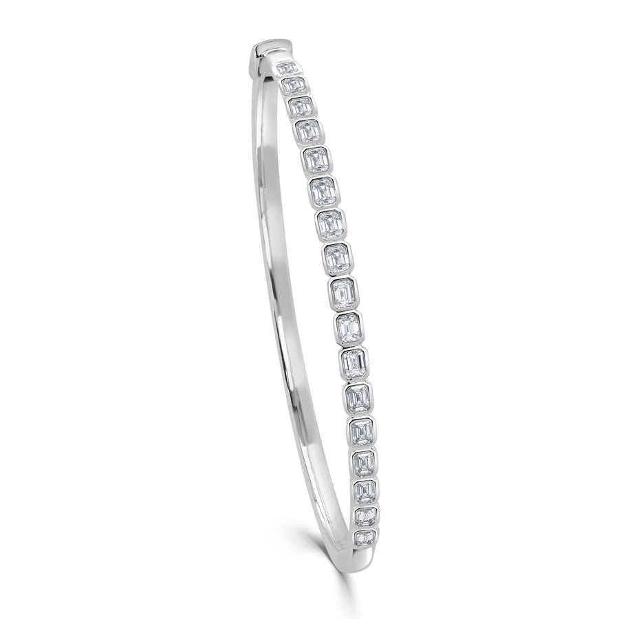 Elegant 2.00ctw diamond baguette bangle featuring a sophisticated design with channel-set diamonds, perfect for adding timeless luxury to any wrist with its refined and sparkling look