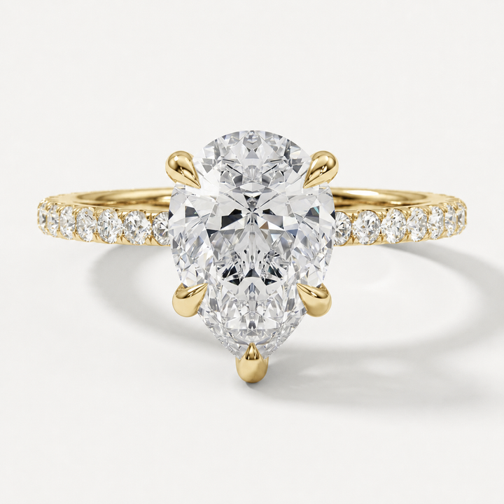 Accented pear diamond engagement ring, alternate view