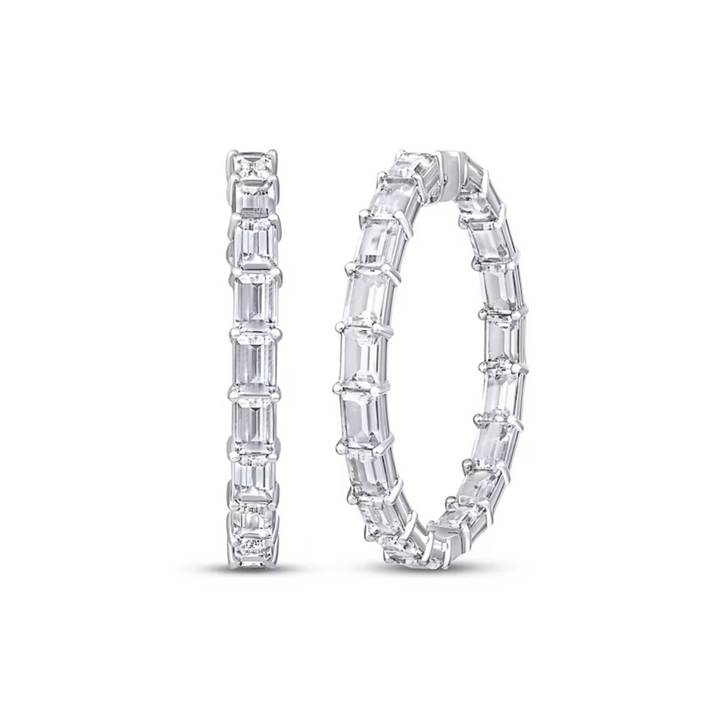 Baguette Diamond Hoop Earrings