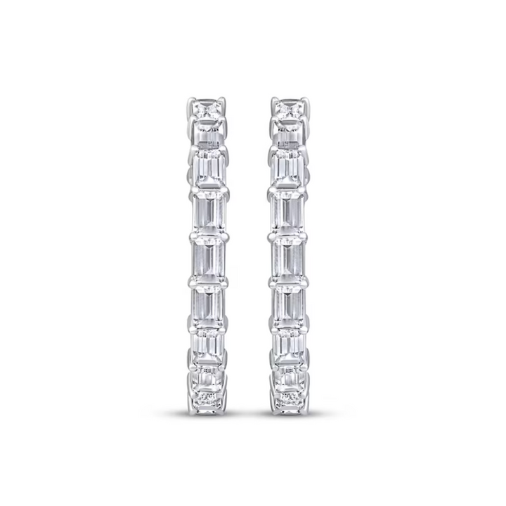 Baguette Diamond Hoop Earrings