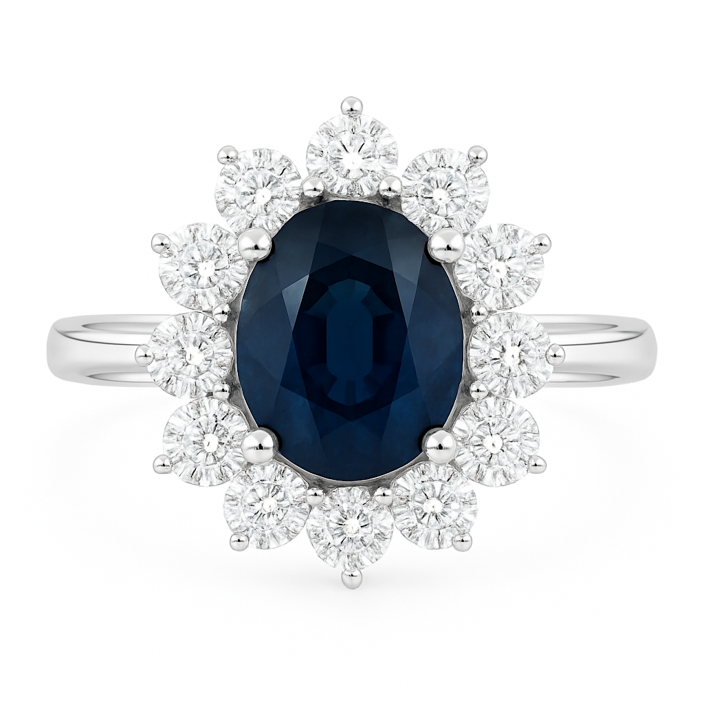 Oval Sapphire & Diamond Ring