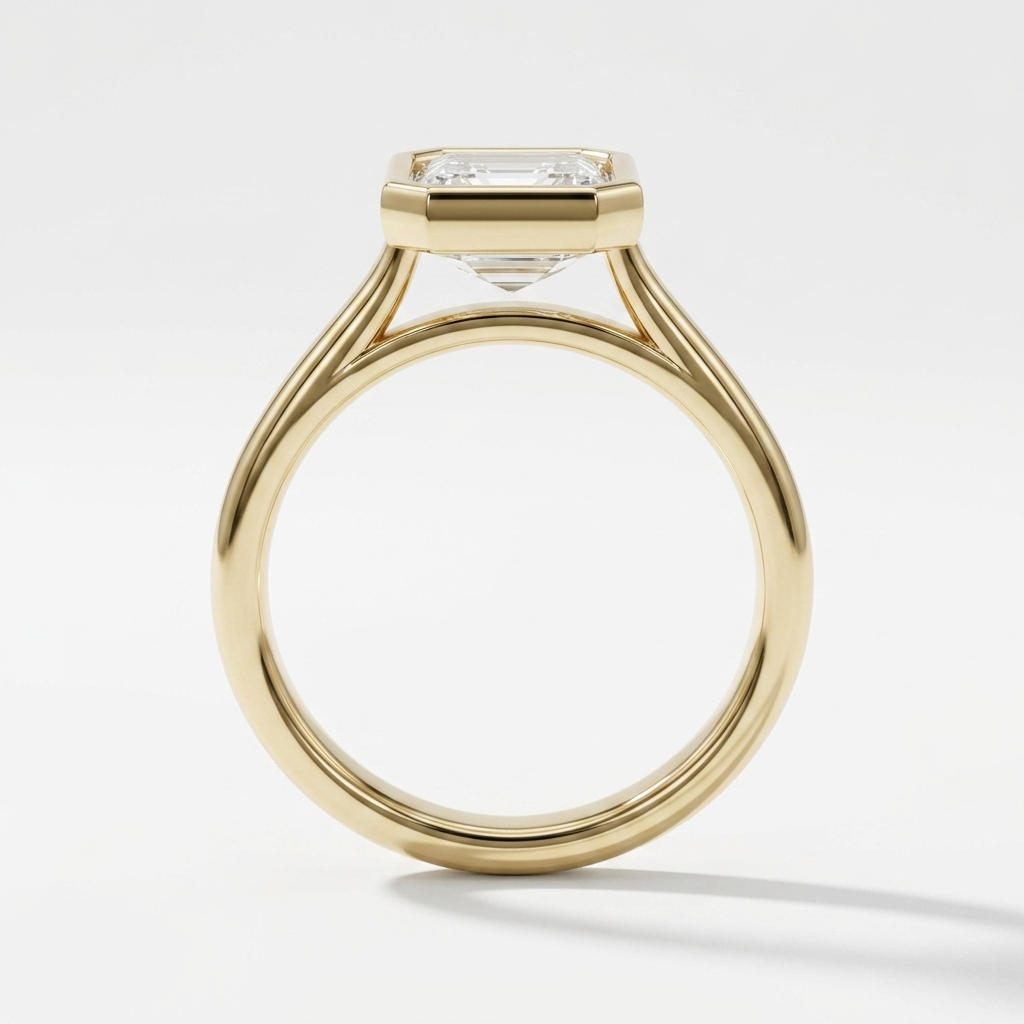Bezel Set Emerald Cut
