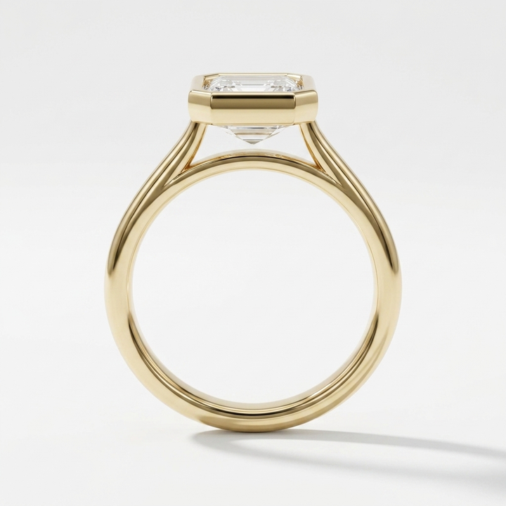 Bezel Set Emerald Cut