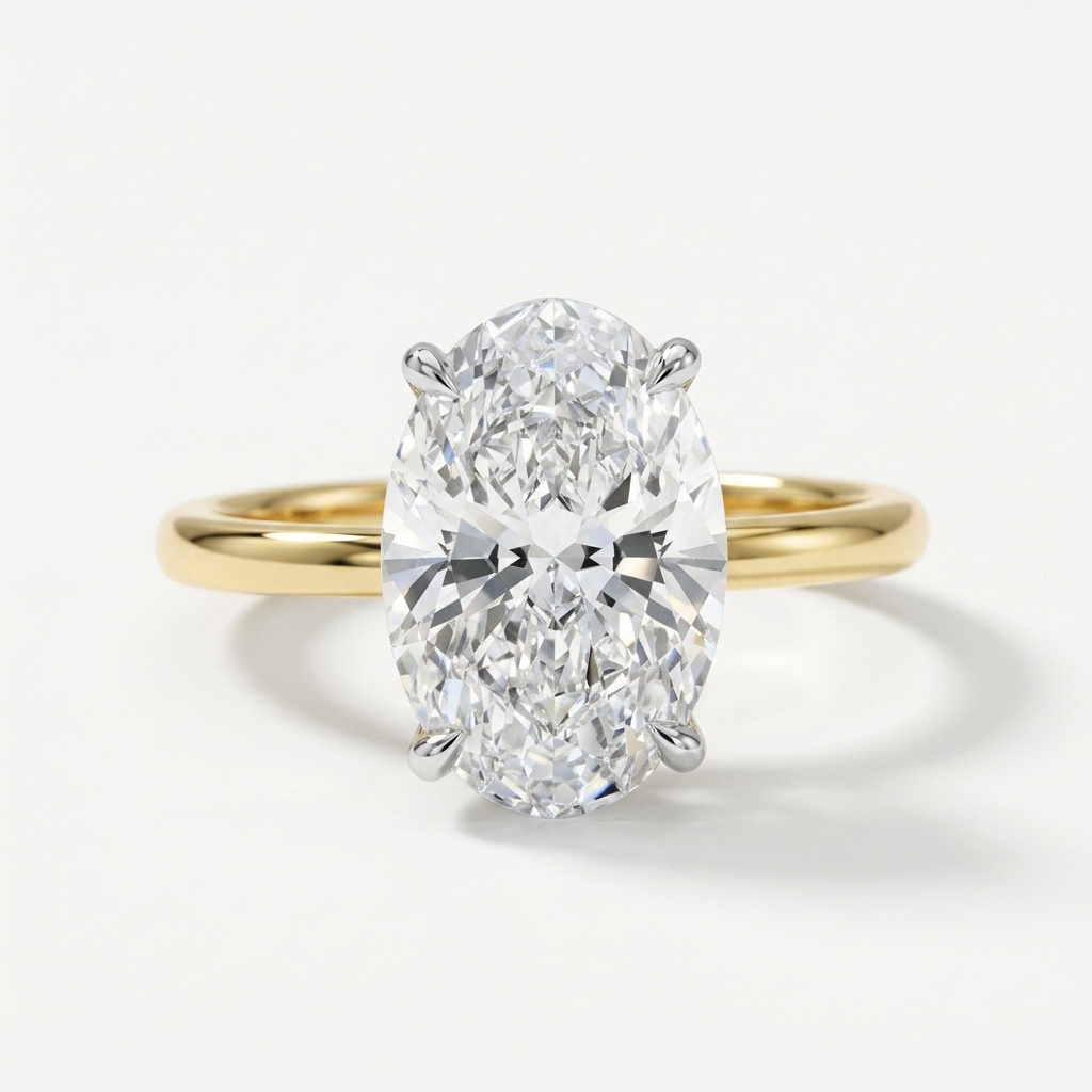 Oval Classic Set Solitaire
