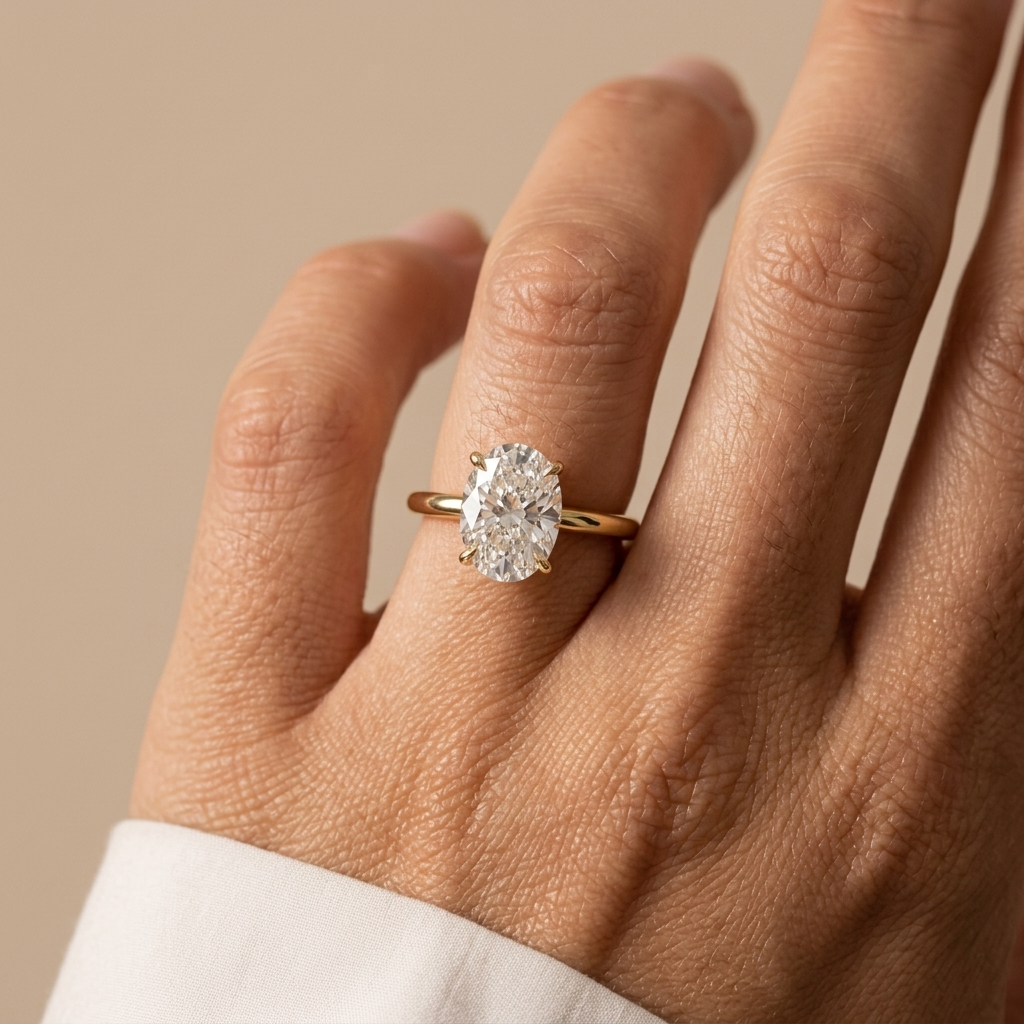 Oval Classic Set Solitaire