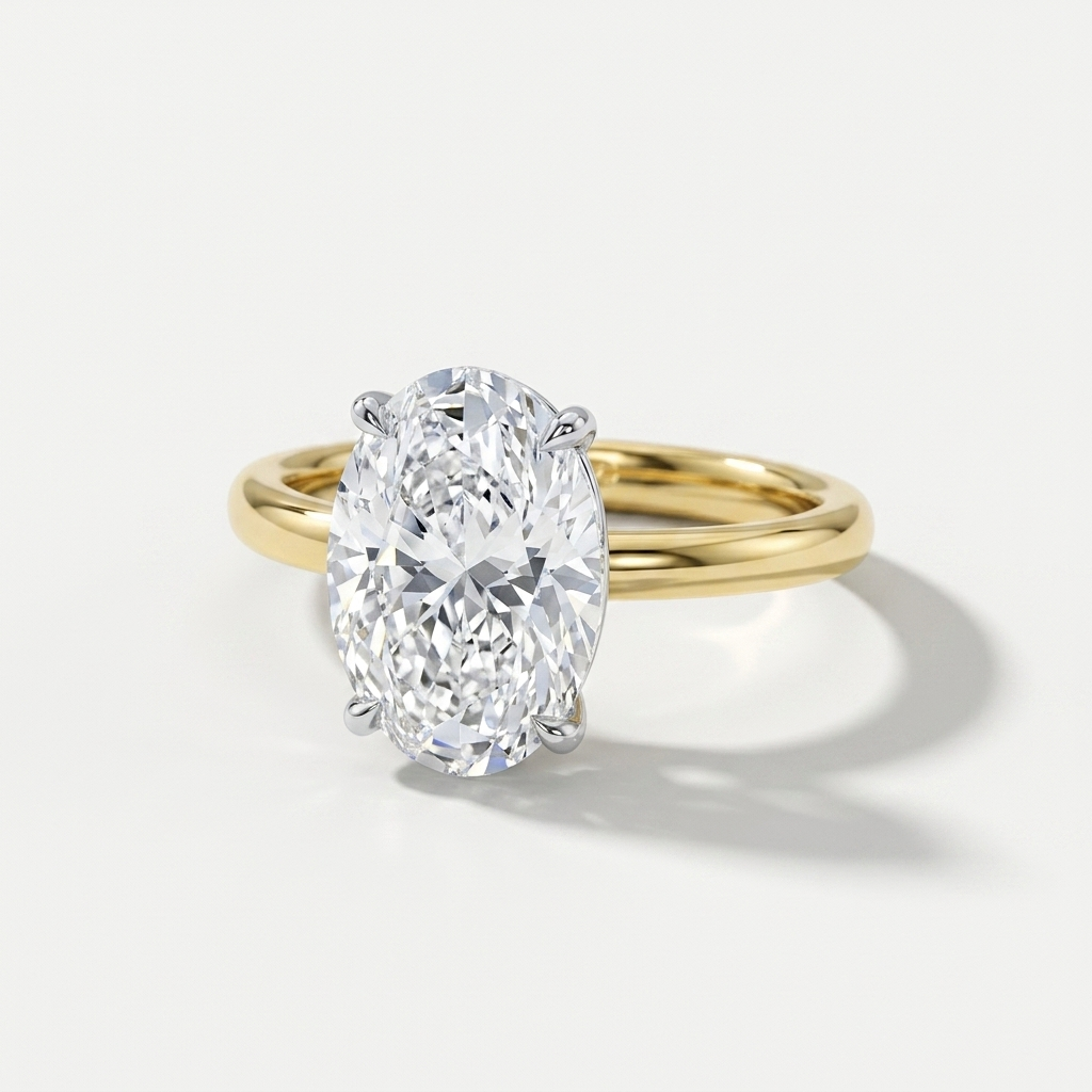 Oval Classic Set Solitaire