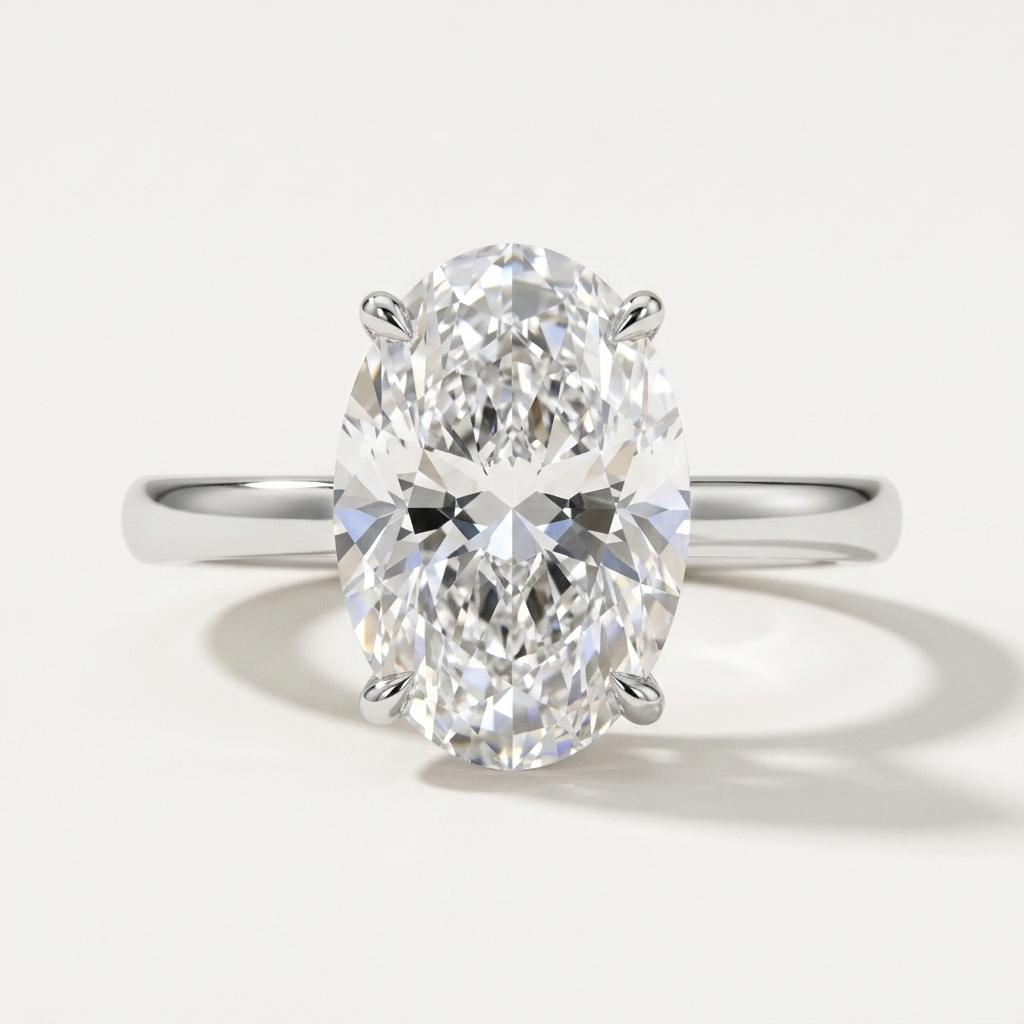 Oval Classic Set Solitaire