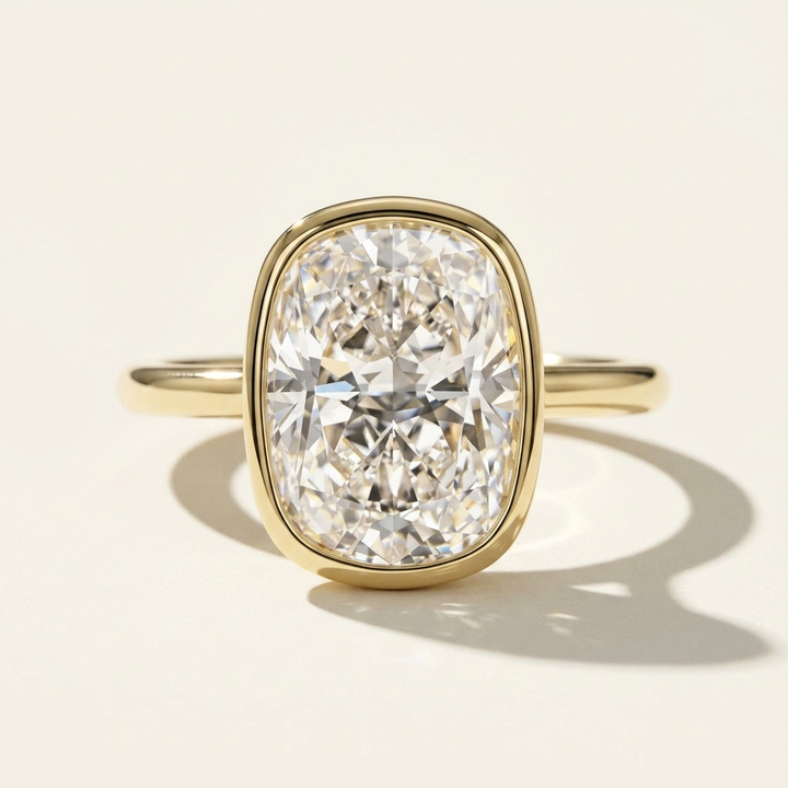 Bezel Set Elongated Cushion