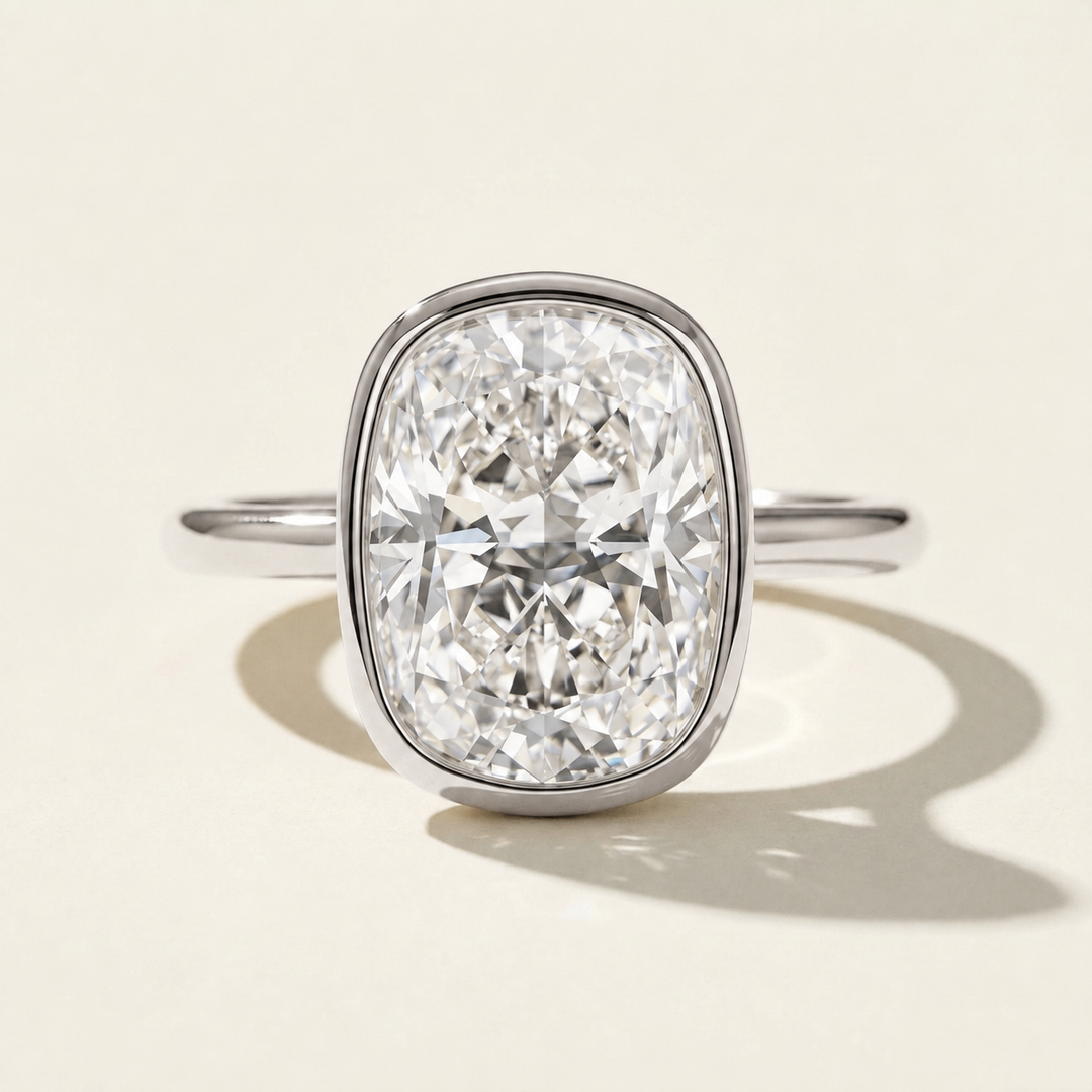 Bezel Set Elongated Cushion