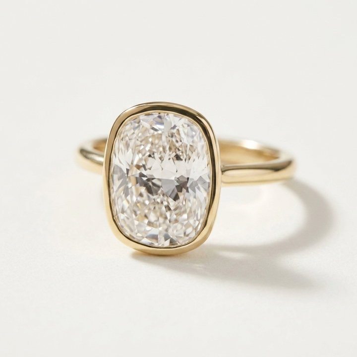 Bezel Set Elongated Cushion