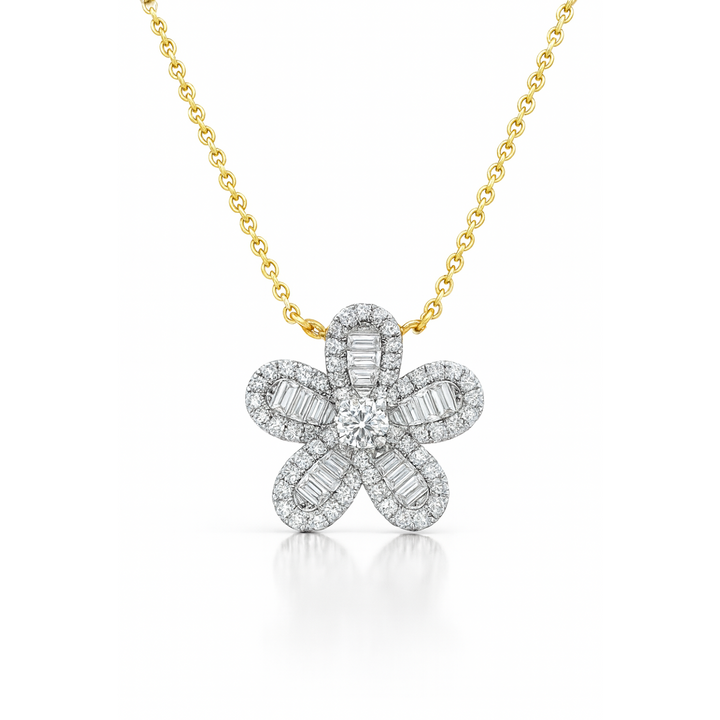 Diamond Floral Pave' Necklace