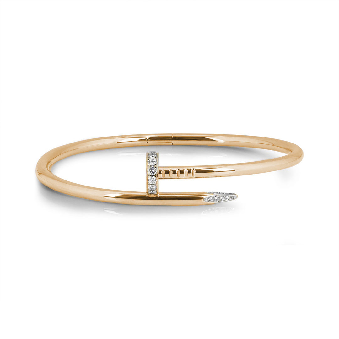 Diamond Nail Rose Gold Bangle