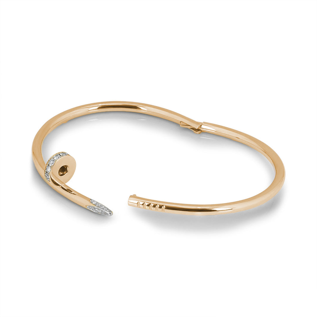 Diamond Nail Rose Gold Bangle