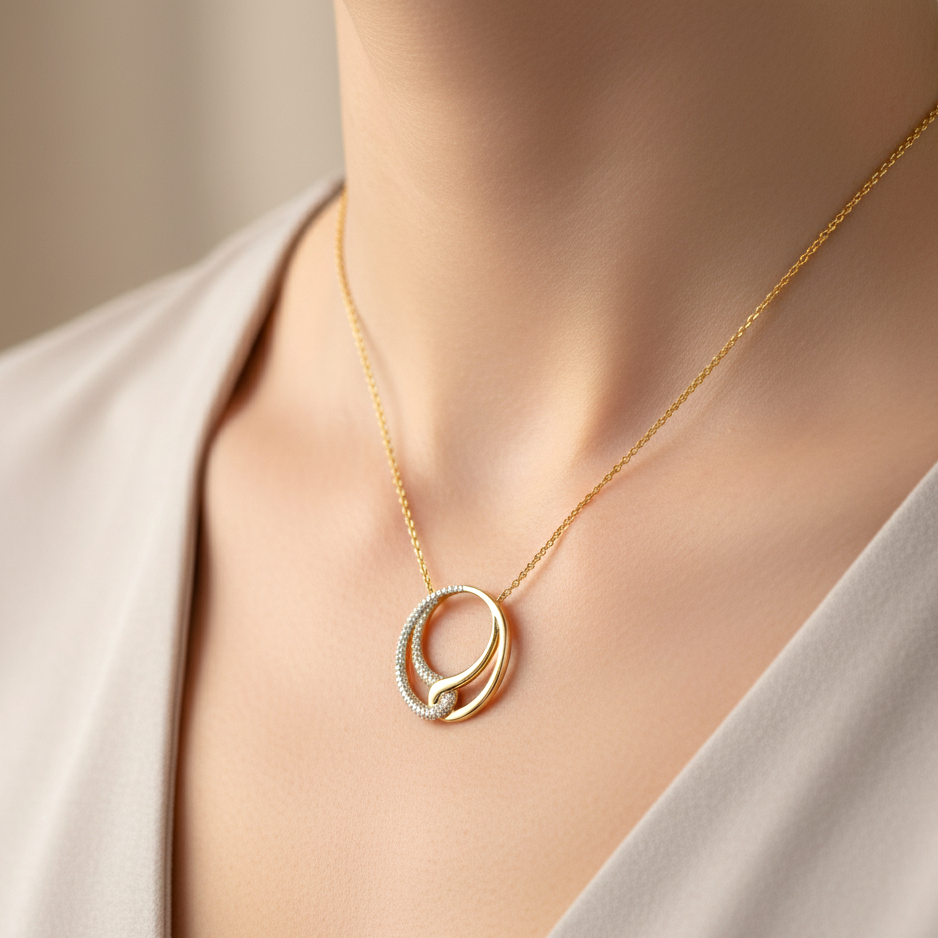 Diamond Pave Loop Necklace