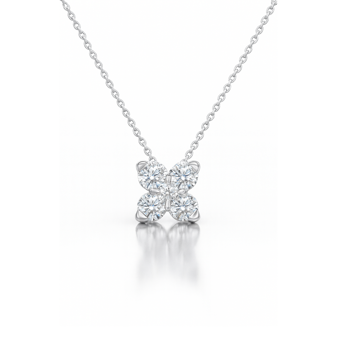 Round Diamond X Necklace