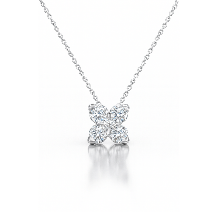 Round Diamond X Necklace