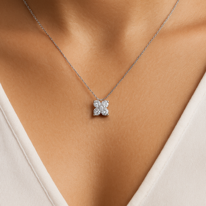 Round Diamond X Necklace