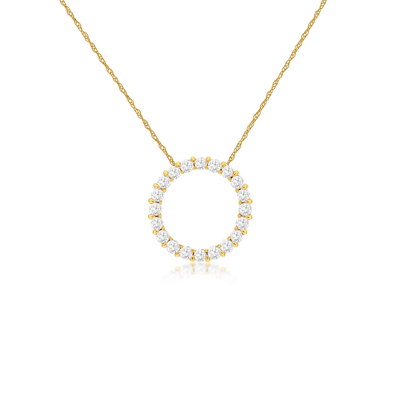 Diamond Circle Yellow Gold Fashion Necklace