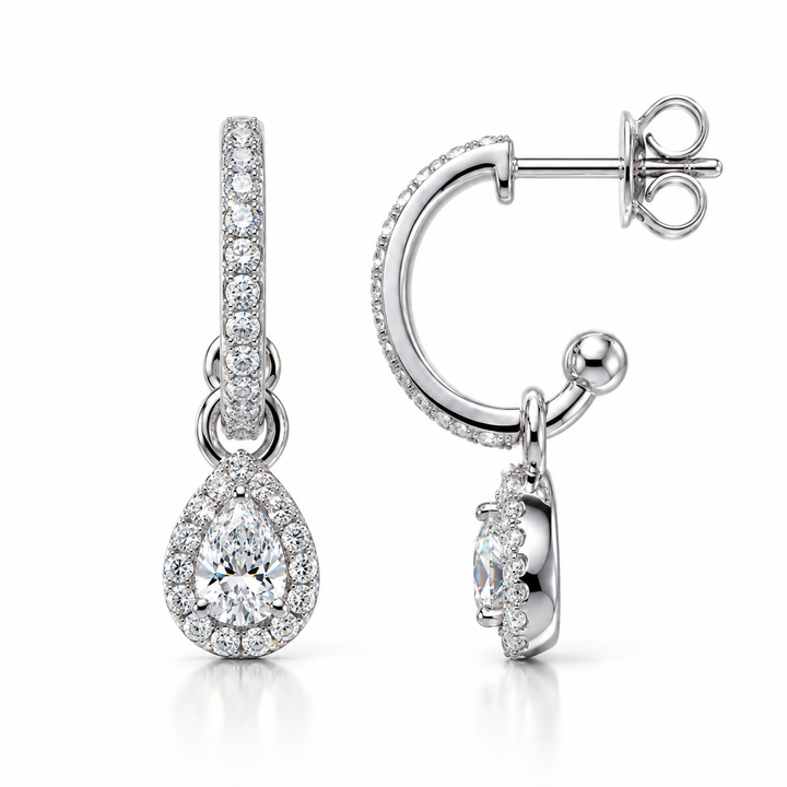 Diamond Pear Shape Dangle Earrings