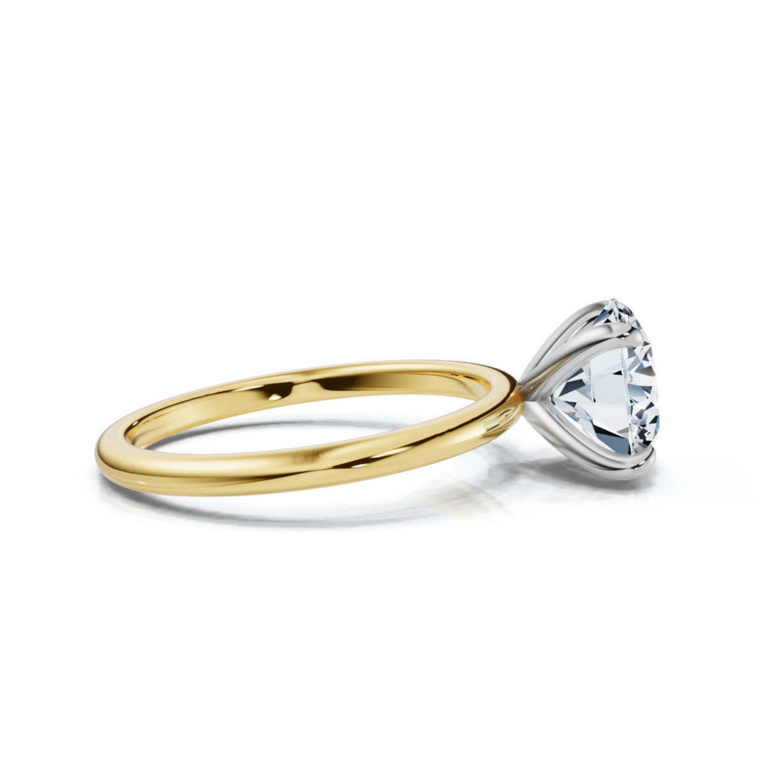 Timeless classic round solitaire ring featuring a brilliant round-cut diamond in a sleek and elegant setting, offering a perfect balance of simplicity and sophistication.