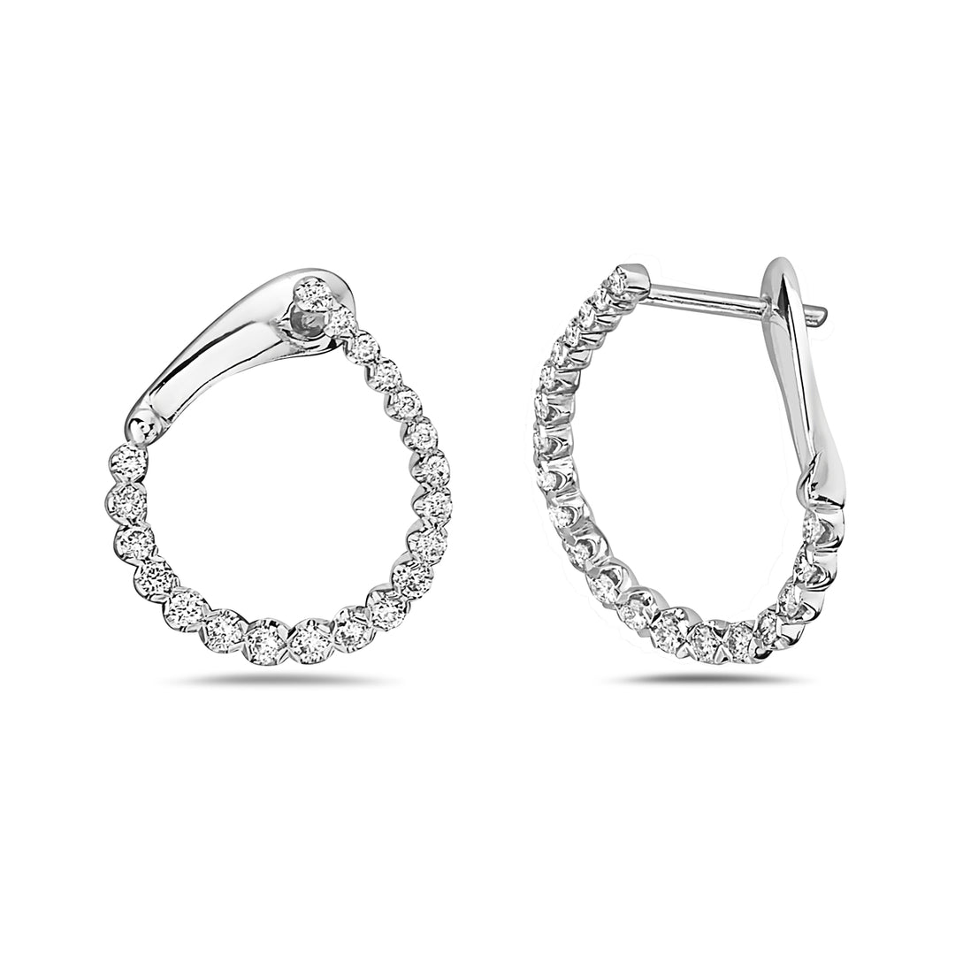 0.51ctw Diamond Drop 14kt White Gold Earrings