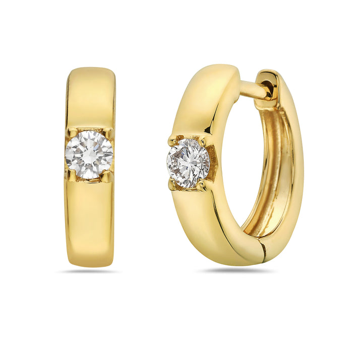Single Diamond Hoop Earrings