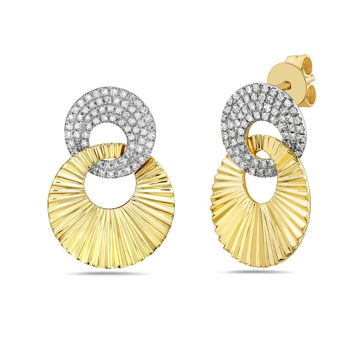 Diamond Pave Fluted Earrings