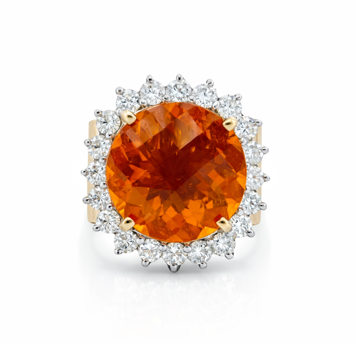 Mexican Opal & Diamond Yellow Gold Ring