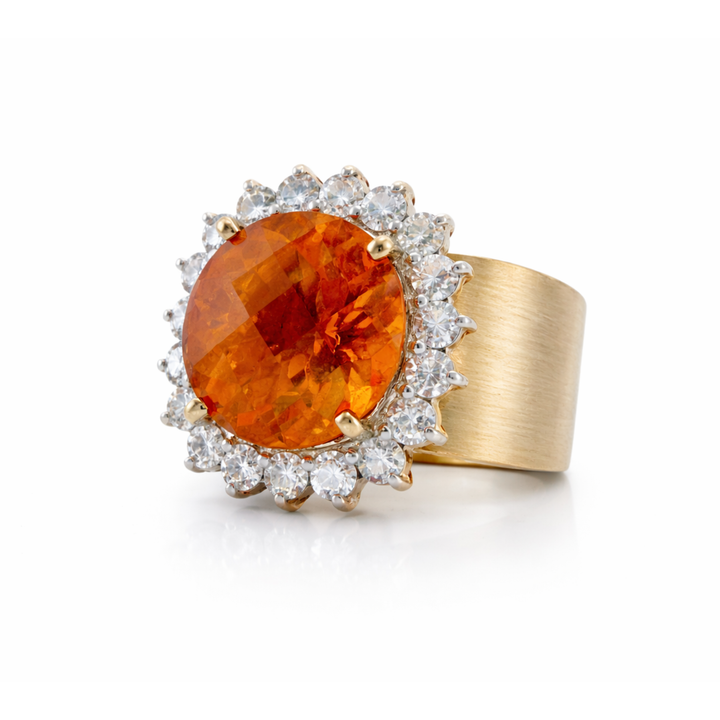 Mexican Opal & Diamond Yellow Gold Ring
