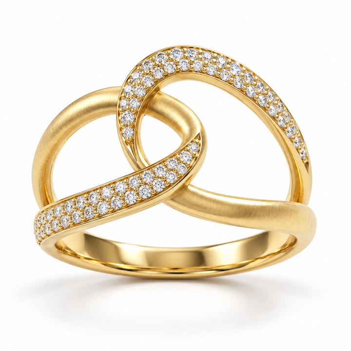 Diamond Twist Open Ring
