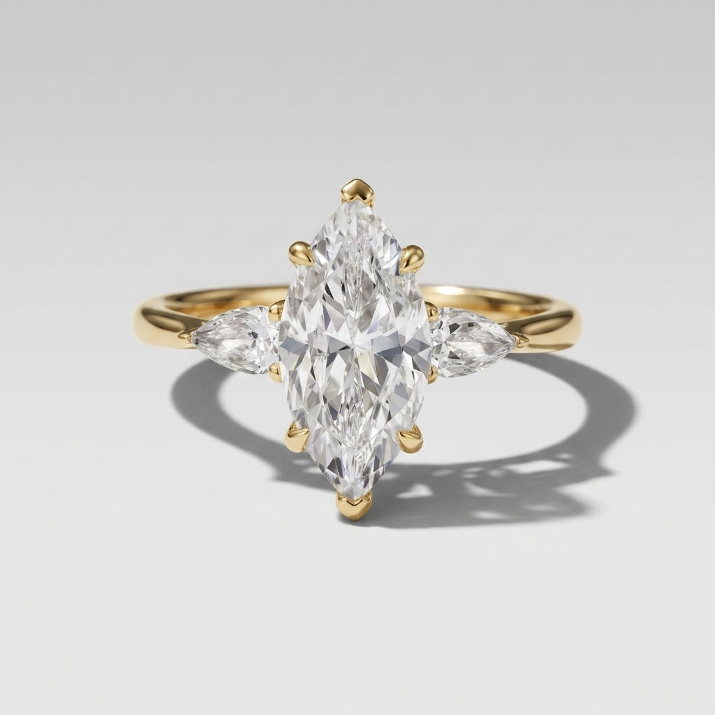 Marquise w/ Pear Shape Side Stones