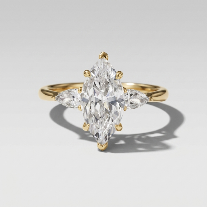 Marquise w/ Pear Shape Side Stones
