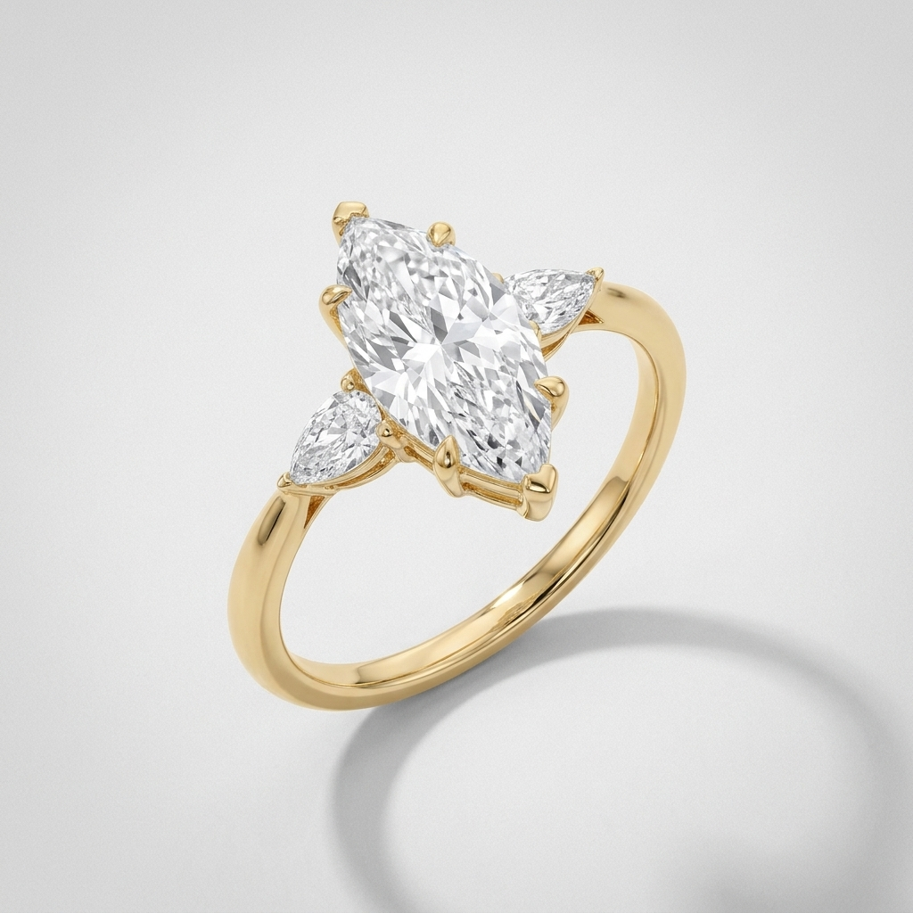 Marquise w/ Pear Shape Side Stones