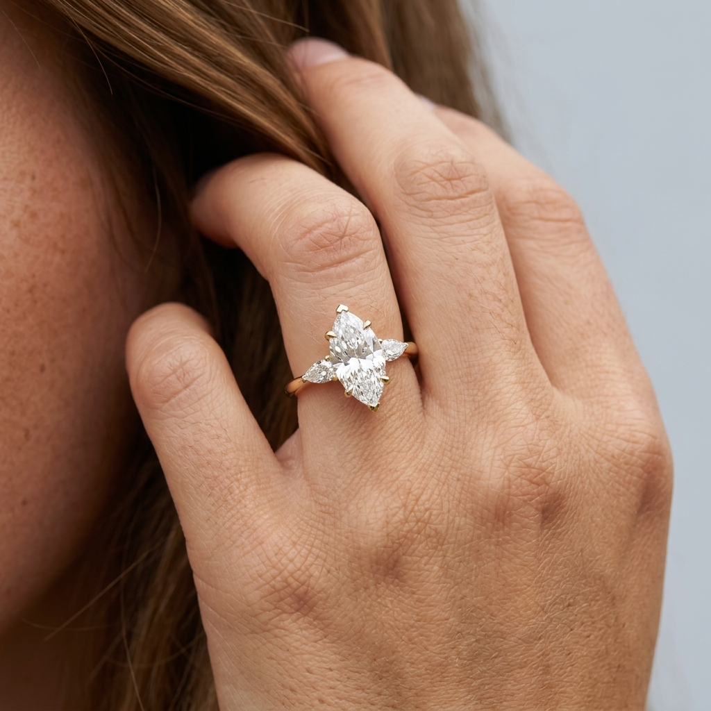 Marquise w/ Pear Shape Side Stones