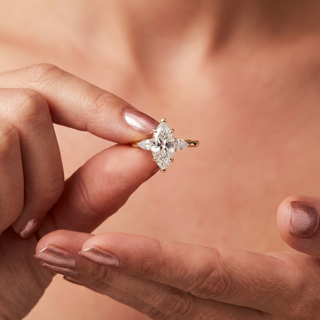 Marquise w/ Pear Shape Side Stones