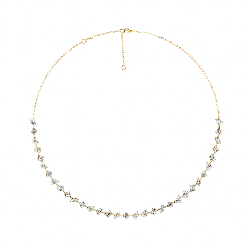 7.00ctw Multi Shape Lab Grown Diamond Tennis Necklace